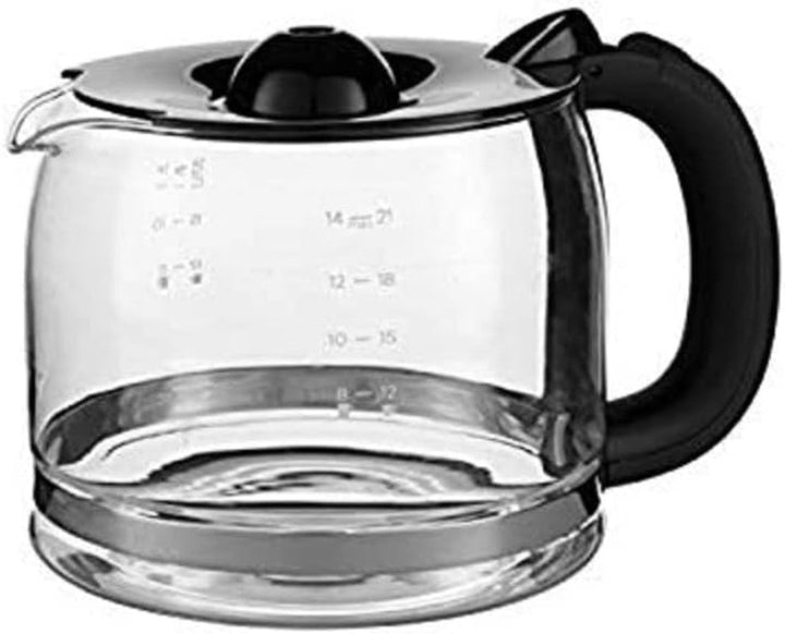 Cafetiera Russell Hobbs [cronometru digital, cap efervescent pentru extracție și aromă optime] Luna Grey (Max 12 cești, halbă de sticlă de 1,5L, placă de menținere la cald, 1000W) Filtru de cafea 23241-56