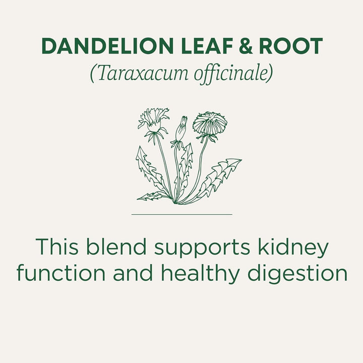 Organic Dandelion Leaf & Root Herbal Tea (Pack of 1), Supports Kidney Function and Healthy Digestion, 16 Tea Bags Total Tea USA Naty Shop