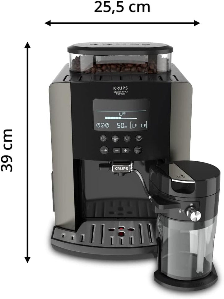 KRUPS ARABICA LATTE EA819E10 ESPRESSOR COMPLET AUTOMAT PEWTER EA819