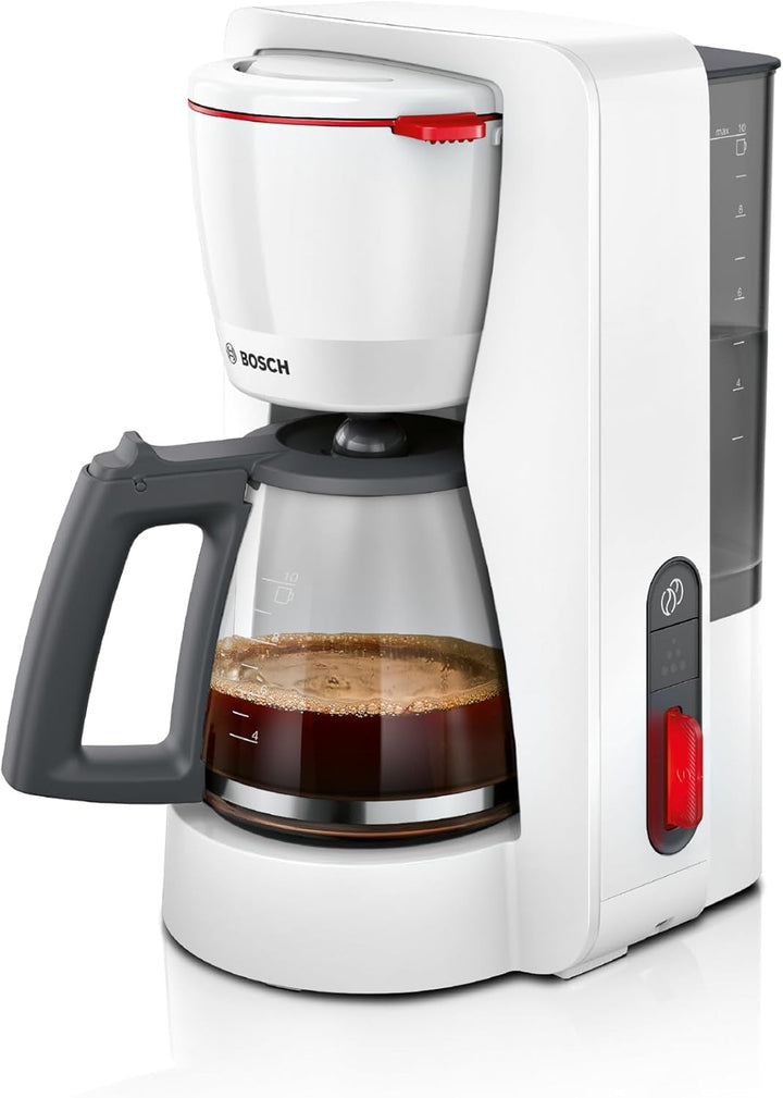 Mașină de cafea cu filtru Bosch Mymoment TKA6M273, cană termo 1 L, pentru 8-12 cești, opritor de picurare, suport pivotant pentru filtru, program de detartrare, rezervor de apă detașabil, 1200 wați, negru mat