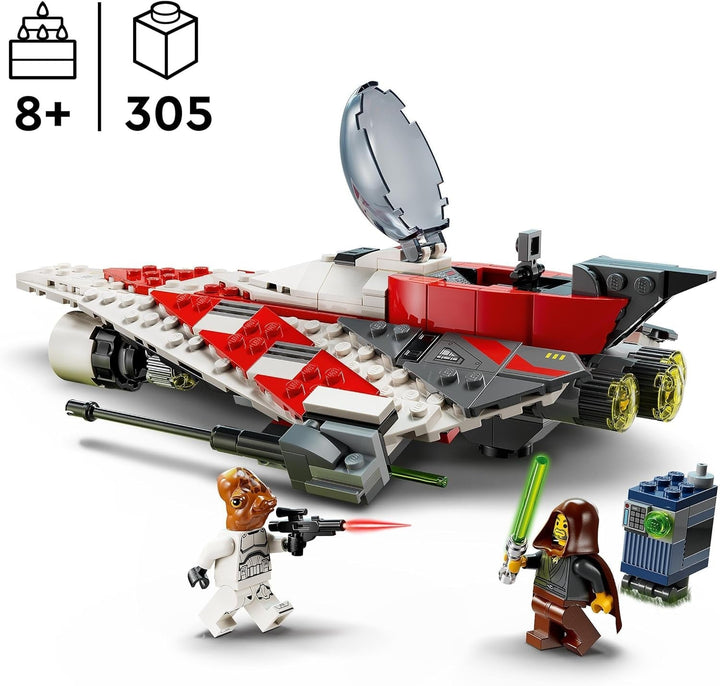 LEGO Star Wars Jedi Bob's Starfighter, jucărie de construit, cărămizi de jucărie pentru navă stelară, personaj popular, cadou de ziua de naștere pentru băieți, fete și toți fanii cu vârsta peste 8 ani 75388
