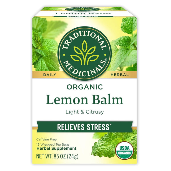 Organic Lemon Balm Herbal Tea, Calming and Supports Digestion, (Pack of 1) - 16 Tea Bags Tea USA Naty Shop Lemon Balm 16 Count (Pack Of 1)