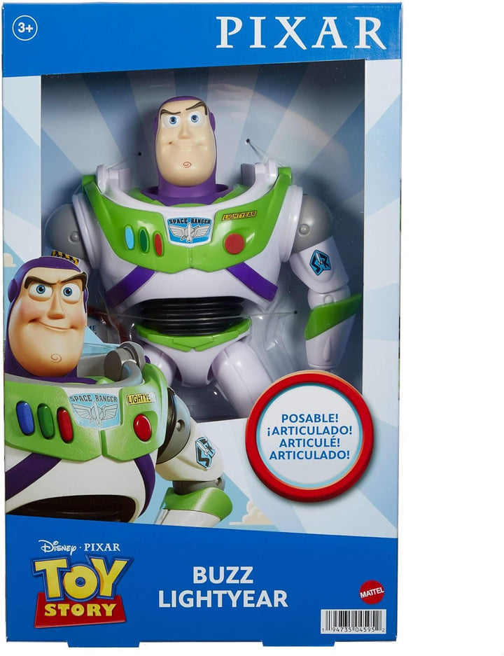 Mattel Big Disney Pixar Buzz Lightyear Action Figure, Aprox. 31 cm, Super Movable, Detailed Collectible Figure From The Toy Story Space Movie, Ages 3+ HFY27