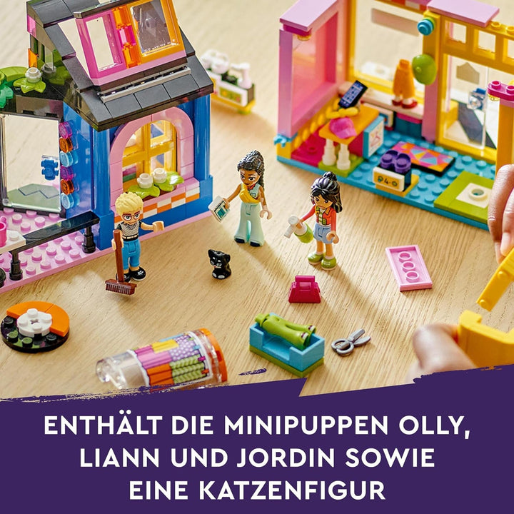 Magazin de modă LEGO Friends Vintage, set de construcție pentru copii cu magazin de jucării, figurine și pisică, model pentru jocul de rol pentru dezvoltarea socio-emoțională, cadou pentru fete și băieți de 6 ani 42614