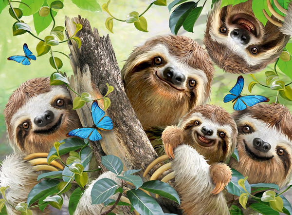 Ravensburger Puzzle 12000203 - Sloth Selfie - puzzle jigsaw 500 piese pentru adulți și copii de peste 10 ani, puzzle cu motiv animalier