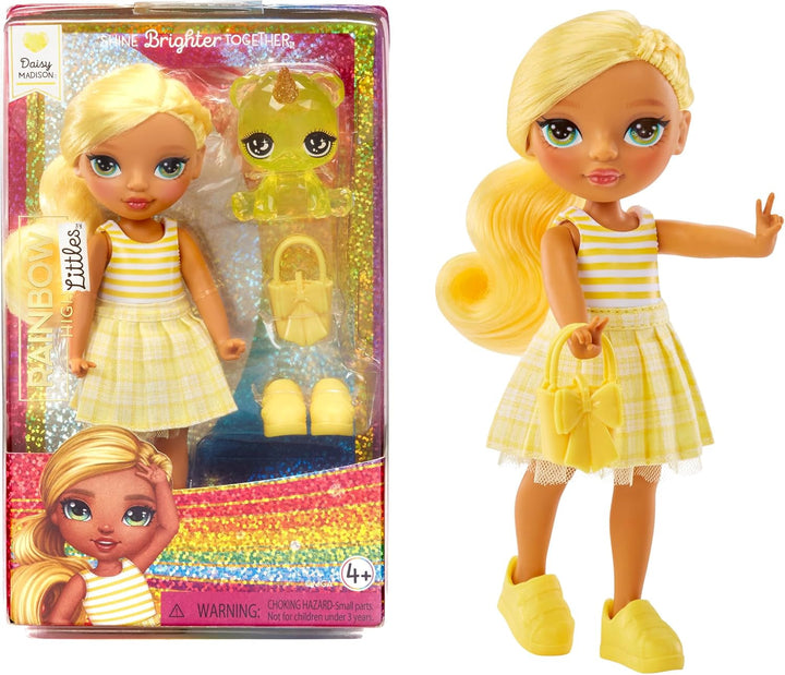 Rainbow High Littles - Opal Raine - păpușă mică, mobilă - păpușă mare de 14 cm în culorile curcubeului cu geantă și unicorn magic - pentru copii și colecționari