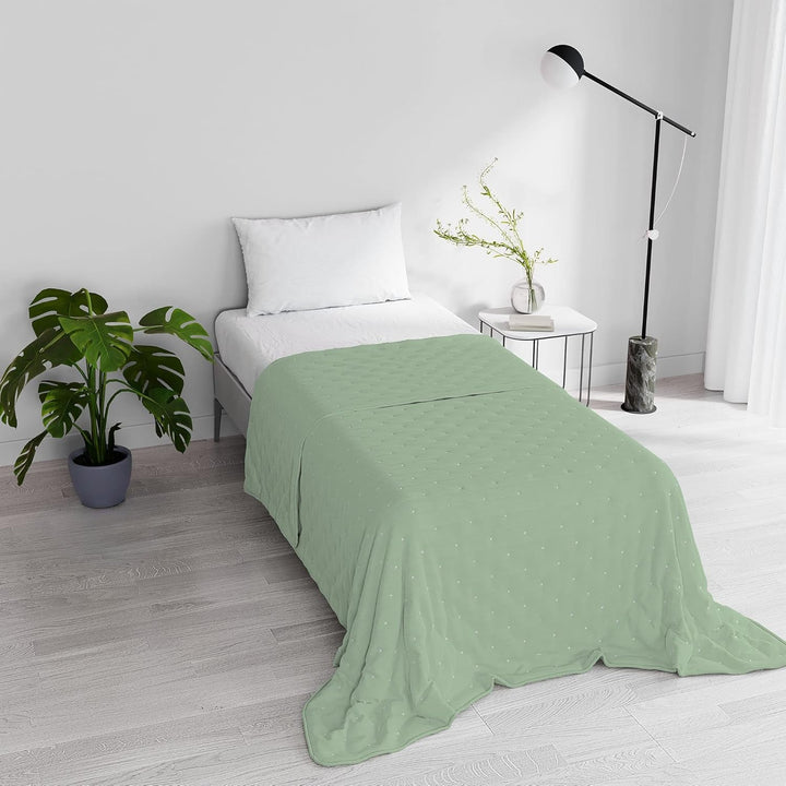 Plapumă elegantă de vară, matlasată, verde, 170 X 250 cm