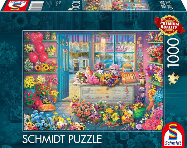 Schmidt Spiele 59764 Magazin de flori colorat, puzzle jigsaw 1000 piese