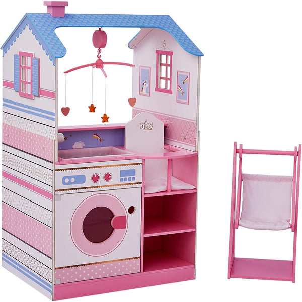 Olivia'S Little World Teamson Kids 18 Inch Baby Dolls Wooden Dollhouse Double Sided Nursery TD-11460W
