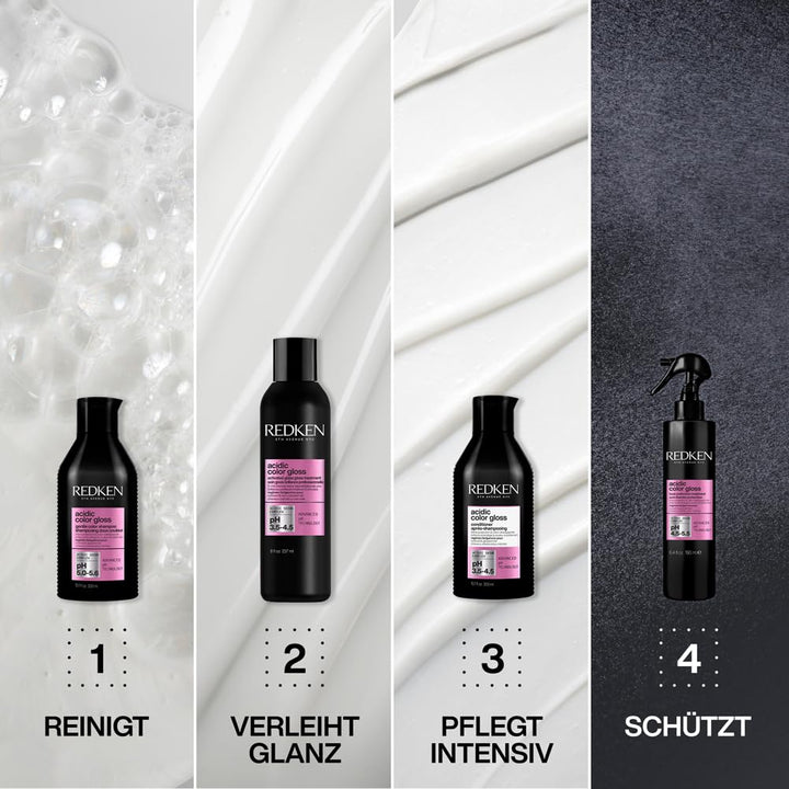 Redken Pflegendes Shampoo Für Reinigung Und Farbschutz Bei Gefärbtem Haar, Farbbrillanz Für Bis Zu 32 Haarwäschen, Mit Glanzkomplex & Ph-Ausgleichende Formel, Acidic Color Gloss Shampoo, 300 Ml