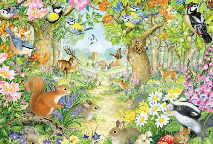 Schmidt Spiele 56370 Animale în pădure, puzzle pentru copii, 100 piese