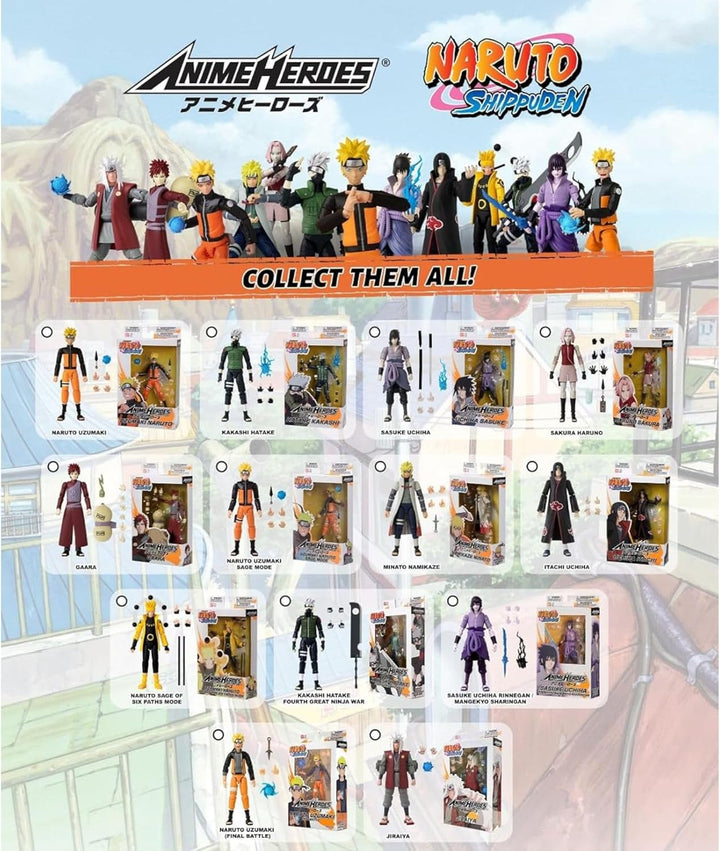 Bandai - Anime Heroes - Naruto Shippuden - Anime Hero Figures 17 Cm - Kakashi Hatake - Licență oficială - Figura articulată Kakashi - 36903