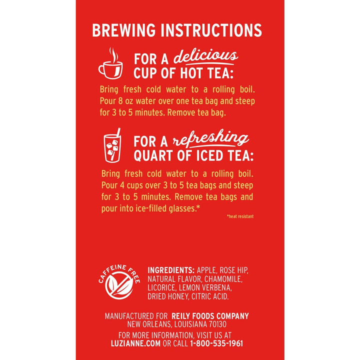 Southern Blends Honeyed Peach Flavored Herbal Tea Bags, 18Ct (Pack of 1) Tea USA Naty Shop