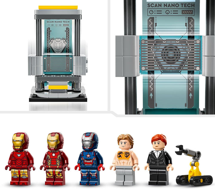 LEGO Marvel Laboratorul lui Iron Man: Sala armurii - jucărie de supererou cu o figură Mech, 5 minifigurine, inclusiv Aldrich Killian - cadou Avengers pentru băieți și fete cu vârsta de 8+ 76315