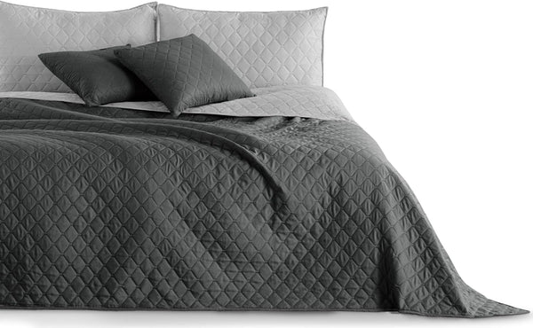 Decoking Tagesdecke 200 X 220 Cm Graphit Anthrazit Grau Silber BettÃ¼berwurf Zweiseitig Pflegeleicht Axel