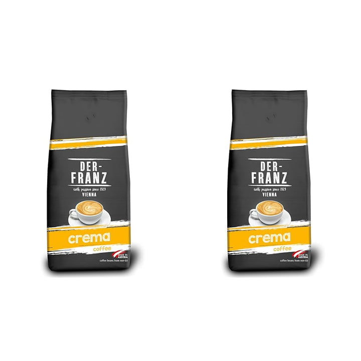 DER-FRANZ Kaffee Crema, Intensität 4/5, 100% Arabica, Ganze Kaffeebohnen, 1000G