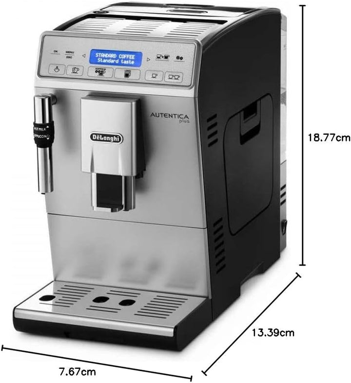 De'Longhi Autentica plus ETAM 29.620.SB mașină de cafea complet automată (1450 W, 1,4 L, duză abur) argintiu/negru