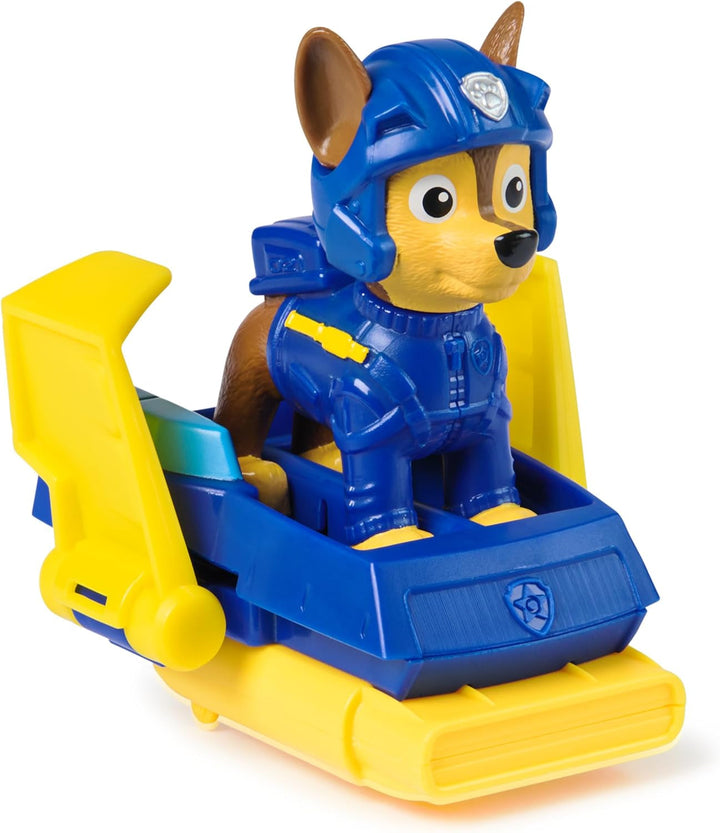 PAW PATROL, Chase Action Pup, figurină de joacă cu mini avion de salvare cu aripi pliabile, jucărie pentru copii începând cu vârsta de 3 ani