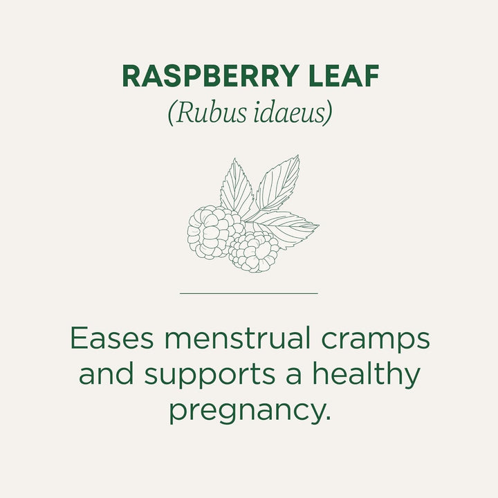 Organic Raspberry Leaf Herbal Tea, Eases Menstrual Cramps & Supports Healthy Pregnancy, (Pack of 1) - 16 Tea Bags Tea USA Naty Shop