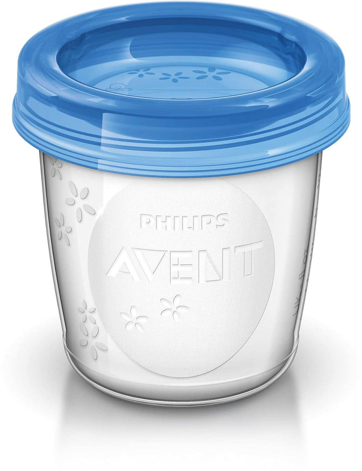 Philips Avent Aufbewahrungssystem Für Muttermilch, Becher Inklusive Deckel, Adapter (Modell SCF618/10)