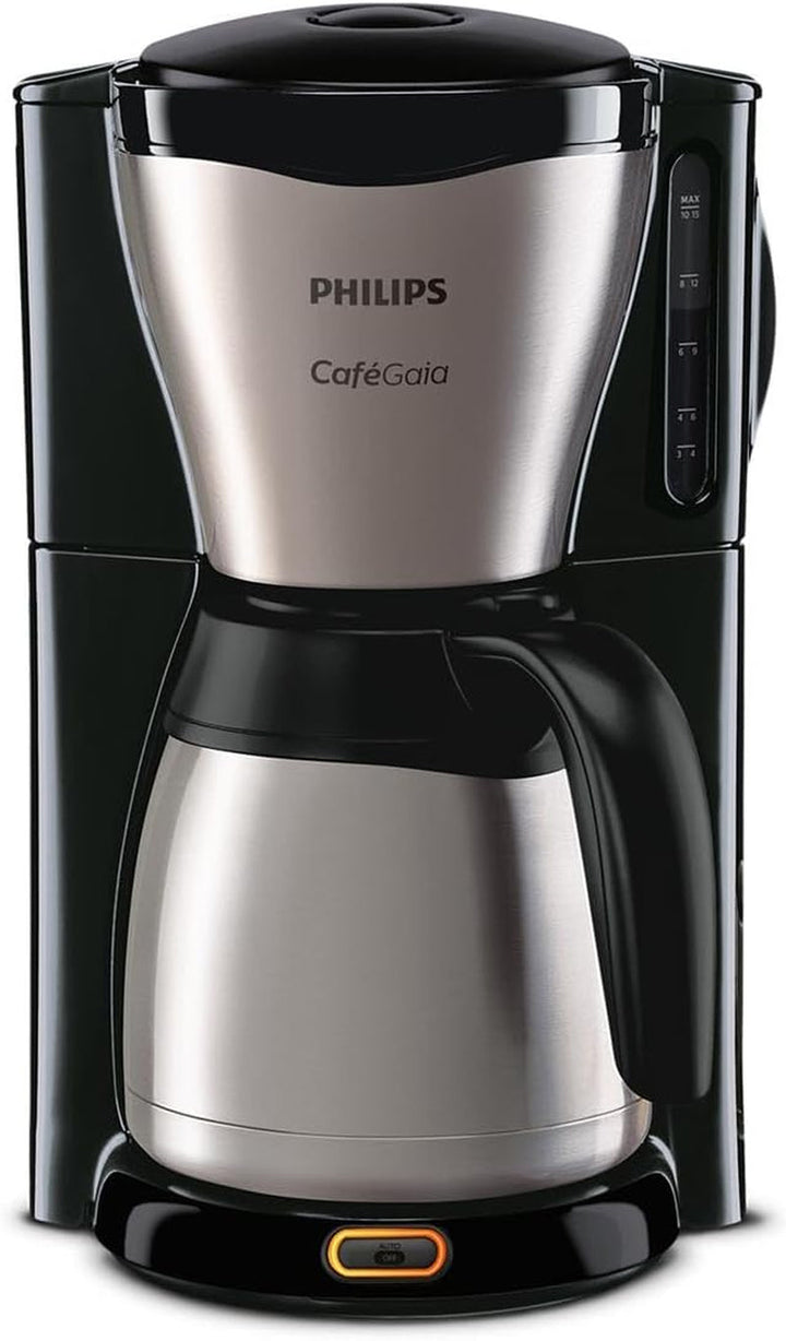 Filtru de cafea Philips - Termos de 1,2 litri, Până la 15 cești, Oțel inoxidabil, (HD7546/20), 1000Watts, 25,5 X 22,1 X 37,01 Cm, Argintiu/Negru