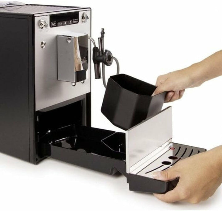 Melitta Solo & Perfect Milk - Mașină de cafea complet automată cu sistem de lapte, mașină de cappuccino pentru, de exemplu, cafea sau cappuccino, argintiu