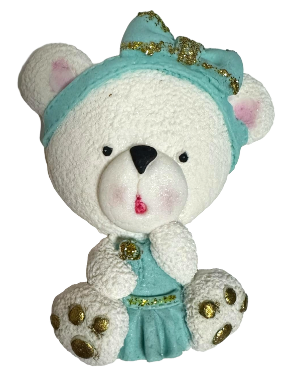 Edible decoration of sugar paste, teddy bear