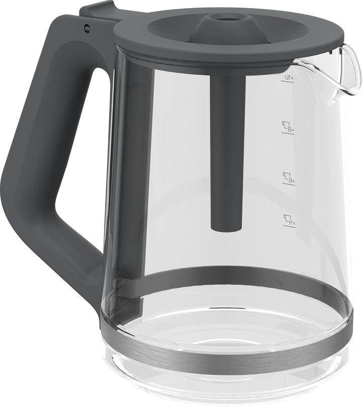 GRUNDIG KM 7340 Cafetieră cu filtru, putere 1.150 W, funcție de oprire a picurării, funcție de aromă, oprire automată, filtru permanent, 1,25 litri, ulcior din sticlă cu 10 cești, Inox închis