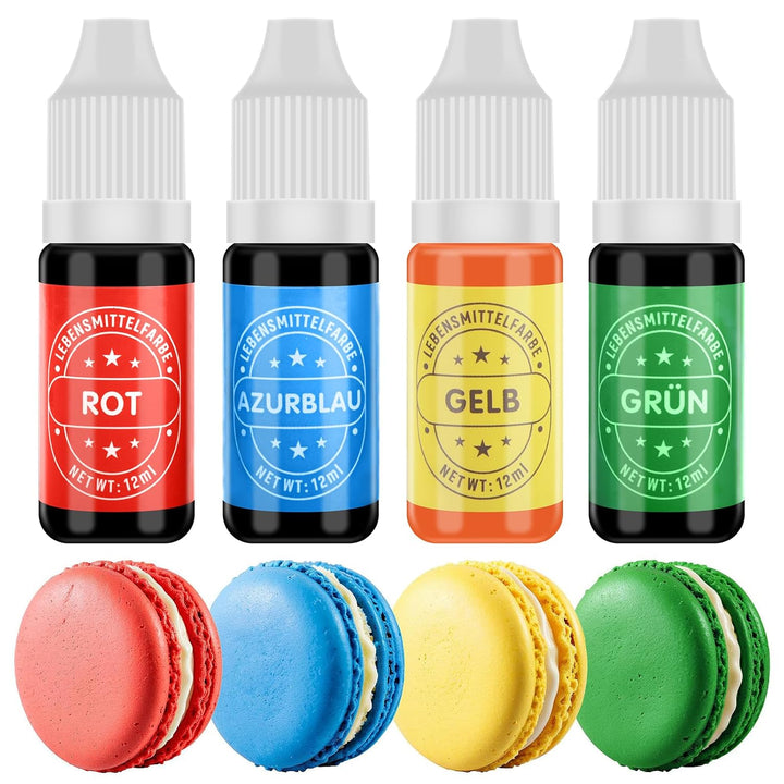 Lebensmittelfarbe 7X12Ml, Hochkonzentriert & Zuckerfrei Lebensmittelfarbe Flüssig Zum Backen, Osterkuchen, Macaron, Zuckerguss, Fondant, Kekse, Donuts (Regenbogen)