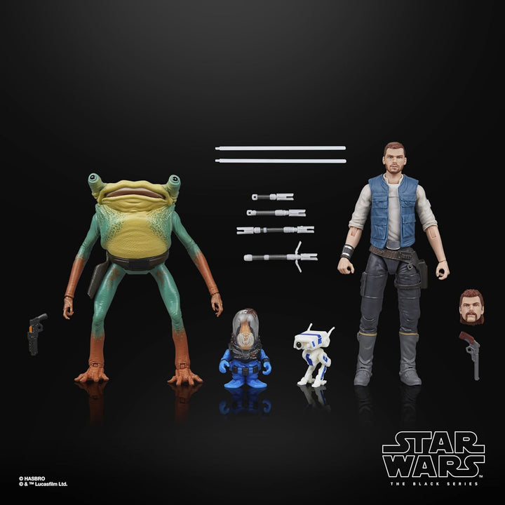 Star Wars seria neagră Cal Kestis, Turgle & Skoova Stev, Star Wars Jedi: Survivor Figuri de acțiune de colecționat (Scară 15 Cm)