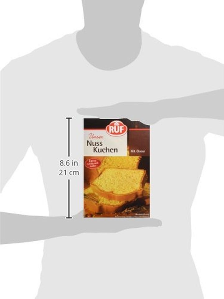 RUF Nusskuchen, Backmischung Mit Schneller Und Einfacher Zubereitung, Nussig Und Locker Mit Glasur, Als Grundlage Für Rüblikuchen, Vegan, 1 X 520G