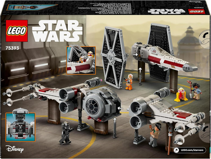 LEGO Star Wars TIE Fighter & X-Wing Mashup, jucărie construibilă Starfighter, idee de cadou pentru copii, nave stelare personalizabile, cadou pentru băieți, fete și toți fanii 75393