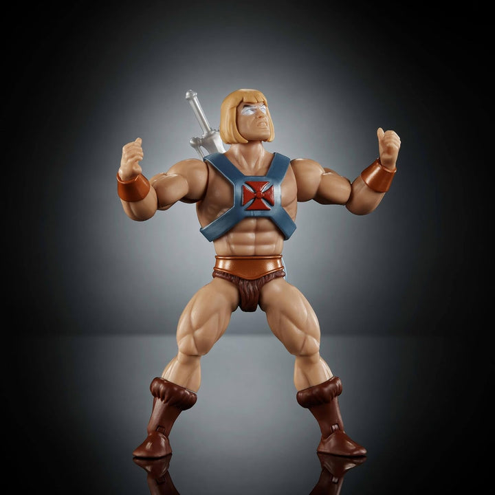 Masters of the Universe Origins Action Figure Faker din colecția de desene animate, aproximativ 14 cm înălțime, duplicat He-Man din serialul TV din anii 1980, design detaliat și 16 puncte de mișcare, JBM82