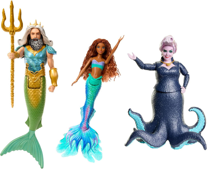 Mattel DISNEY Arielle, The Mermaid - Set cu Mala, Karina și Arielle, ținute și coafuri unice, pentru jocul imaginativ și colecționare, pentru copii de la 3 ani, HND29