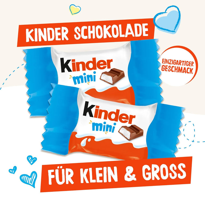 Kinder Schokolade Mini - 150 Einzeln Verpackte Mini Riegel, Geeignet Als Geschenkbox Zum Geburtstag, Hochzeit, Im Büro Oder Zuhause - 900G