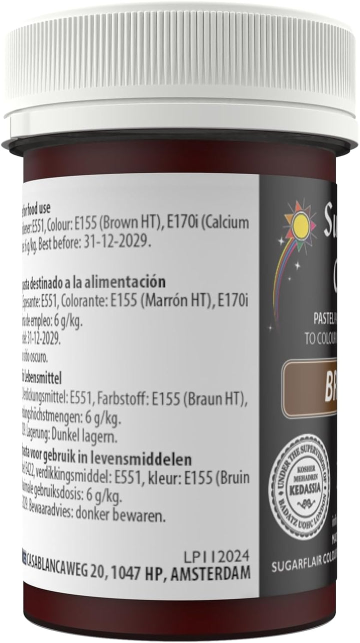 Sugarflair Lebensmittelfarbe Pasta Pastel Brown, Pasta Lebensmittel Farbe Für Fondant Und Marzipan, Spectral Concentrated Paste Colours - 25G