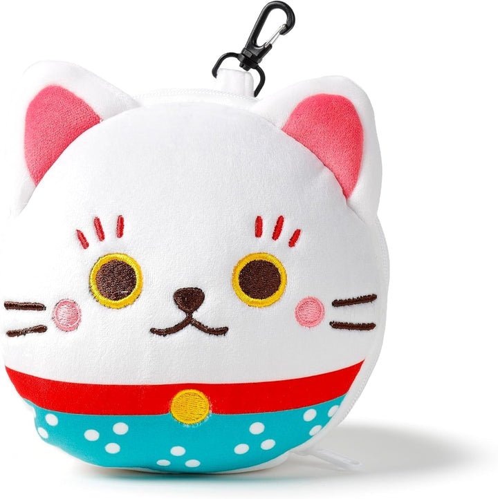 Pernă de călătorie cu mască Relaxeazzz - Maneki Neko pisica norocos farmec