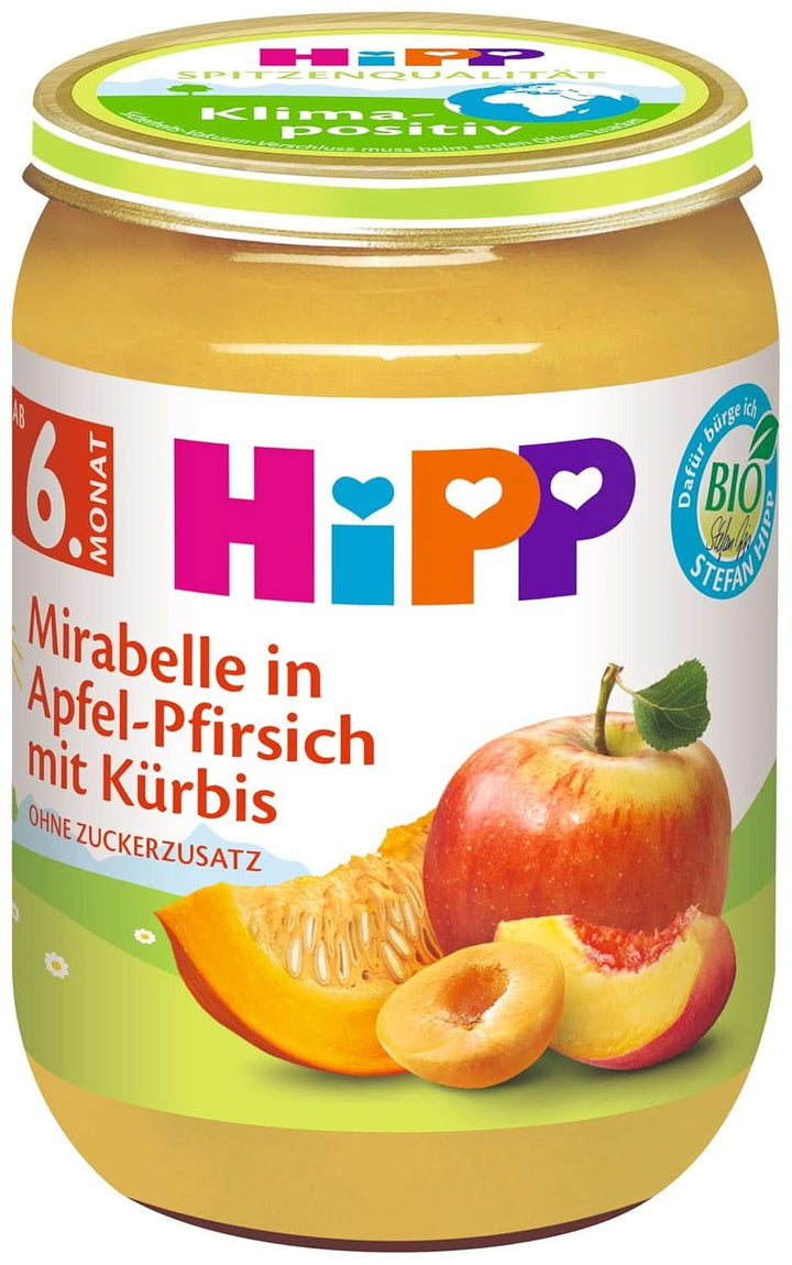 Hipp For Little Gourmets, Nectarine în mere și mango, fără zahăr adăugat, 6 X 190 grame