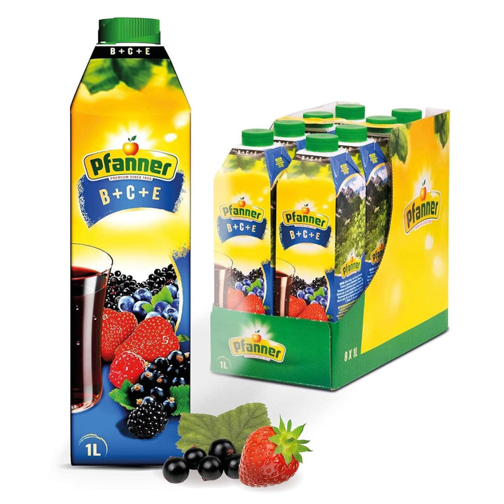 Pfanner Nectar de fructe cu căpșuni (8 X 1 litru) - 30 % conținut de fructe - băutură de căpșuni