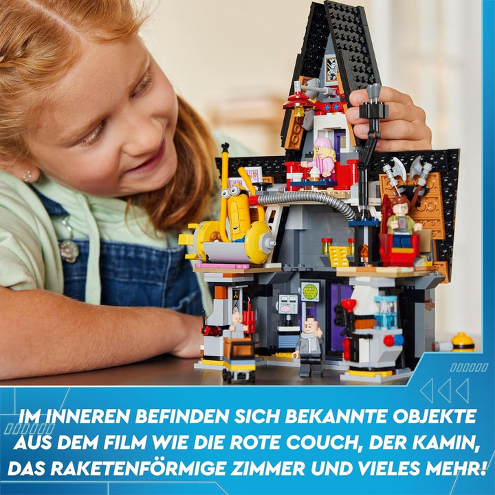 LEGO I - Simply Incorrigible 4 Vila de familie a lui Gru și a Minionilor, set de joacă pentru filmul I - Simply Incorrigible 4, jucărie pentru copii, cadou pentru băieți și fete începând cu vârsta de 8 ani 75583