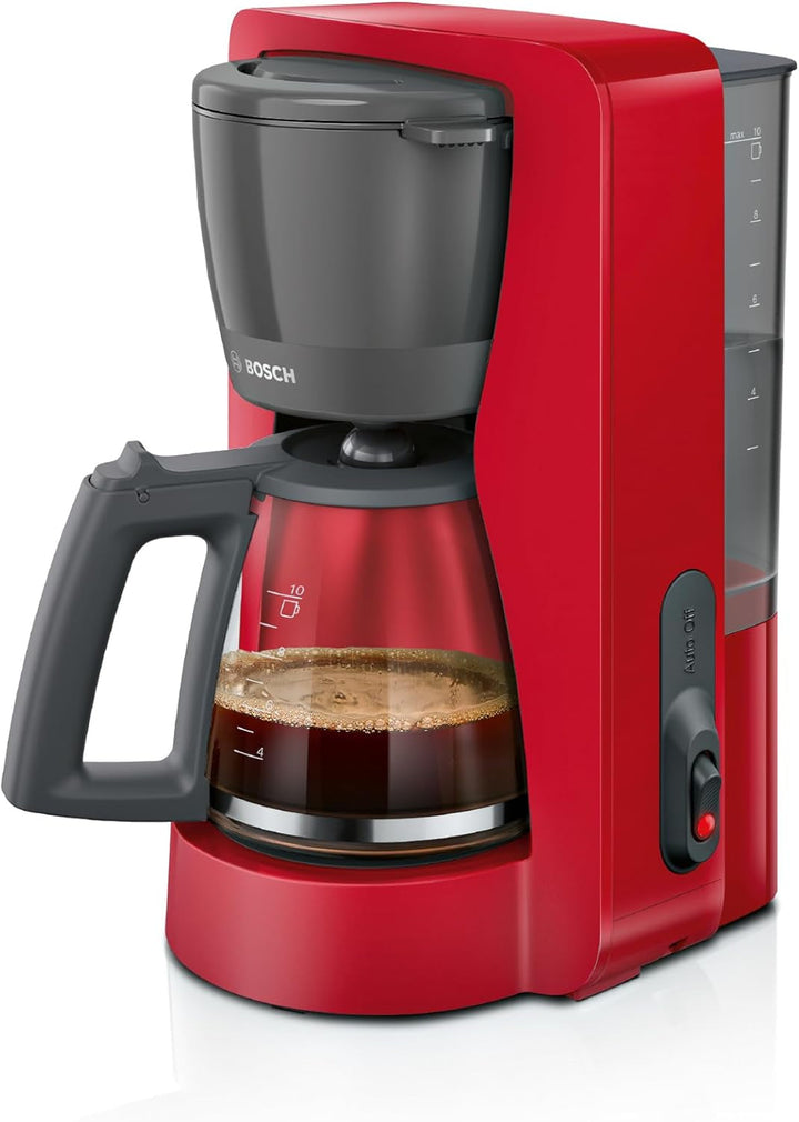 Mașină de cafea cu filtru Bosch Mymoment TKA6M273, cană termo 1 L, pentru 8-12 cești, opritor de picurare, suport pivotant pentru filtru, program de detartrare, rezervor de apă detașabil, 1200 wați, negru mat