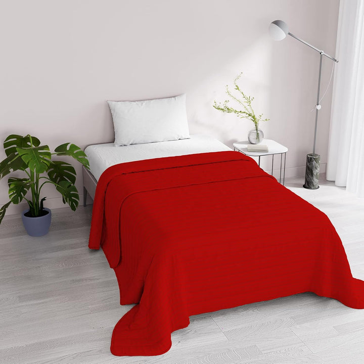 Cuvertură de vară Satin Stripes, poliester, crem, 260X250 Cm