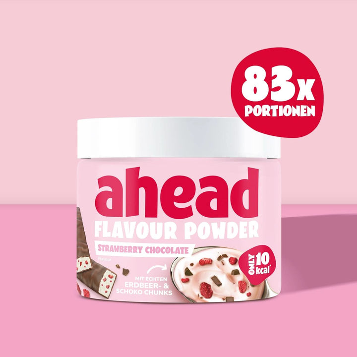 Ahead Flavour Powder, Căpșuni Ciocolată 250 grame, 83 porții