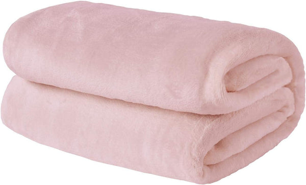 Brentfords Flanell-Fleece-Decke, Extraweich, GroÃŸ, Flauschig, Warm, Tagesdecke FÃ¼r Schlafzimmer, Einzelbett, Sofa, Couch, Blush Pink â€“ 120 X 150 Cm