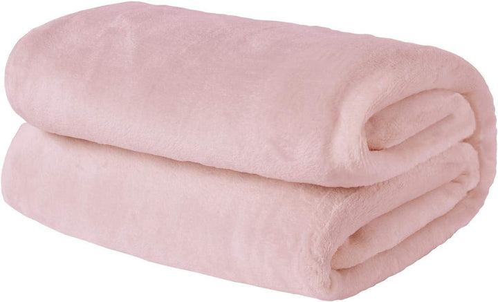Brentfords Flanell-Fleece-Decke, Extraweich, GroÃŸ, Flauschig, Warm, Tagesdecke FÃ¼r Schlafzimmer, Einzelbett, Sofa, Couch, Blush Pink â€“ 120 X 150 Cm