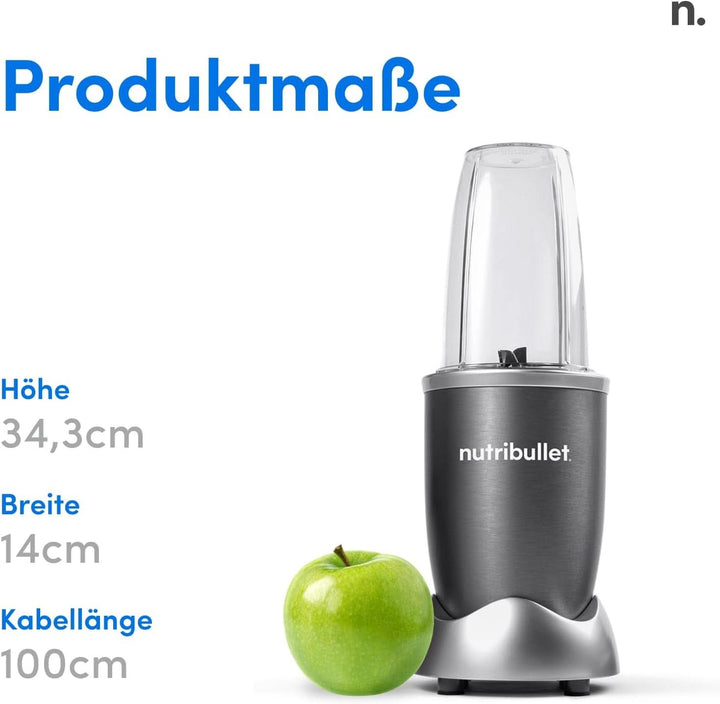 Nutribullet Original, Elektrischer Mixer, Zerkleinerer, Smoothiemixer, Smoothie Maker, 600 W Leistung, Einfach Und Schnell in Der Anwendung, Kompakt, Leicht Zu Reinigen, NB603DG