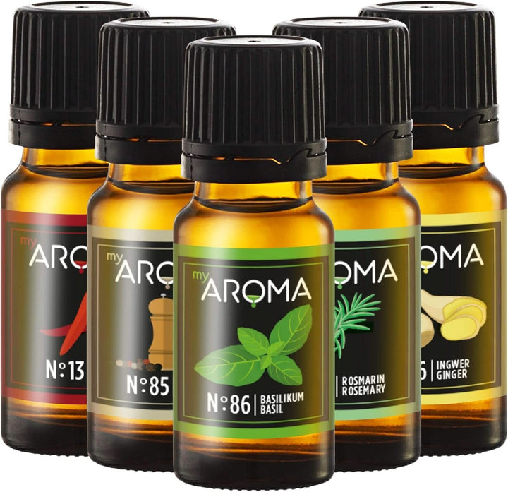 Myaroma | Set: Forest & Meadow - Aromă naturală pură cu aromă de fructe și aromă de fructe (5 x 10 ml) | Fără zahăr și neîndulcit