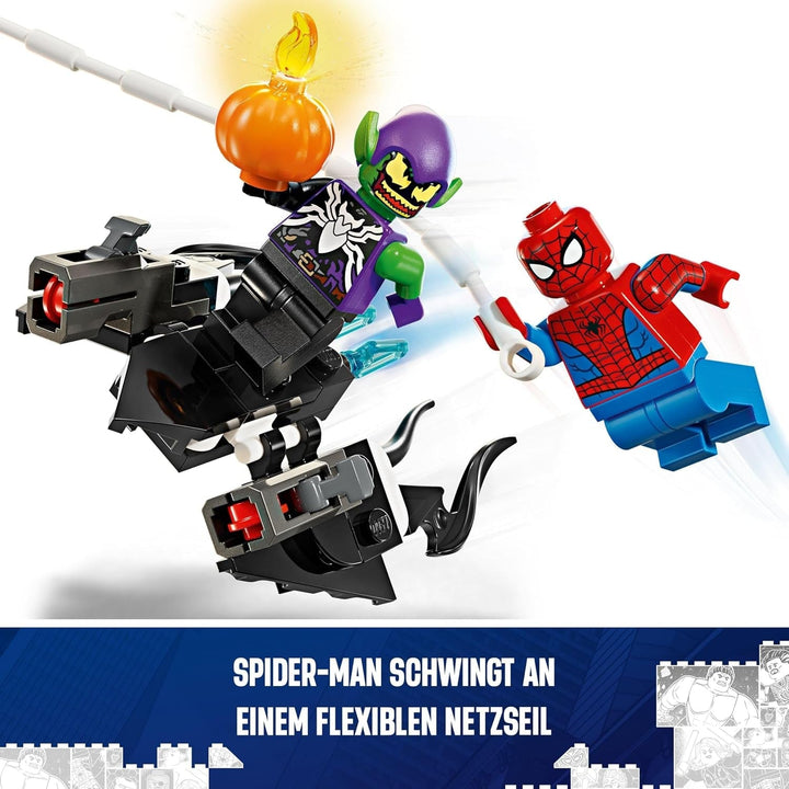 LEGO Marvel Spider-Man Race Car & Venom Green Goblin, jucărie Spidey pentru jocuri de rol cu figuri de supereroi și mașină construibilă, cadou pentru copii, băieți și fete de la 7 ani 76279