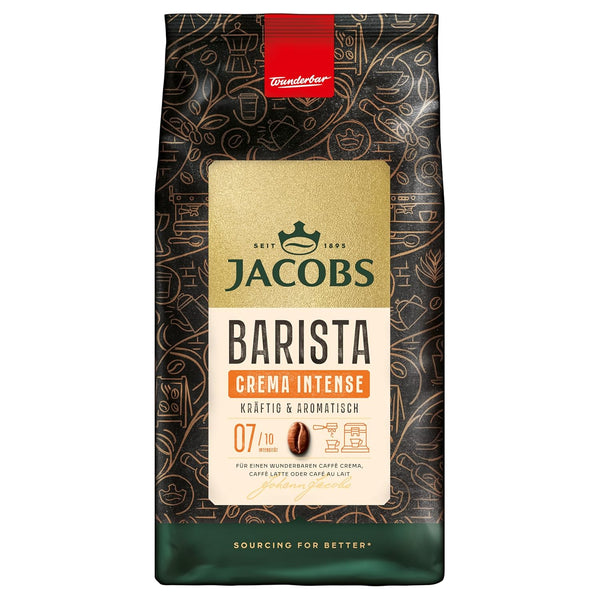 Jacobs Barista Crema Intense Kaffeebohnen 1Kg – Intensiv, Dunkle Schokolade & Pekannüssen, Arabica & Robusta Bohnen, Intensität 7/10, Ideal Für Café Crema