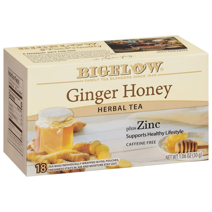 Ginger Honey plus Zinc, 18 Count (Pack of 6), 108 Total Tea Bags Tea USA Naty Shop Default Title